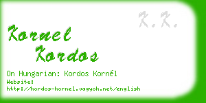 kornel kordos business card