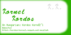 kornel kordos business card